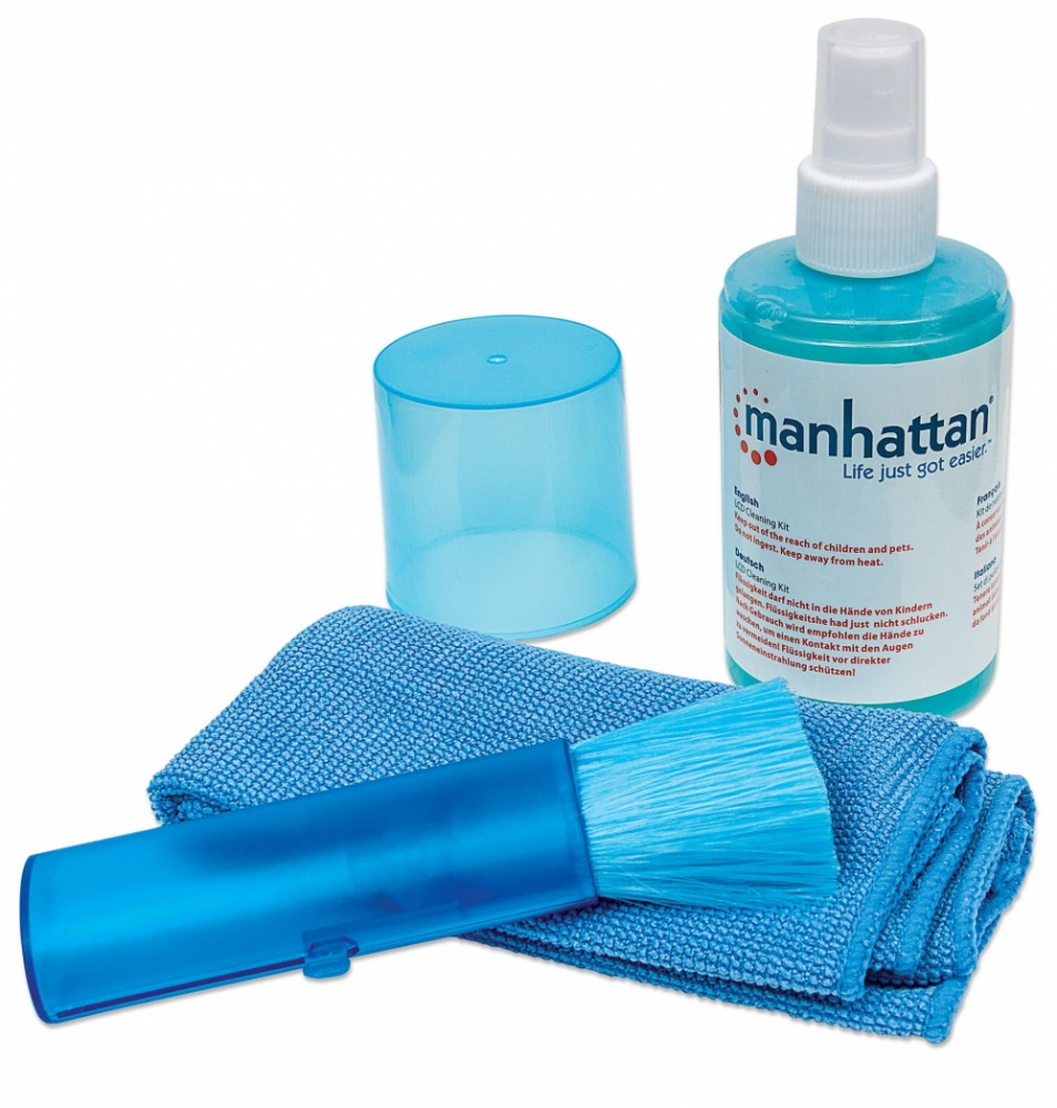 Limpiador pantallas - Limpieza MANHATTAN 60cc, Azul, Limpiador, LCD/TFT/Plasma, Microfibra