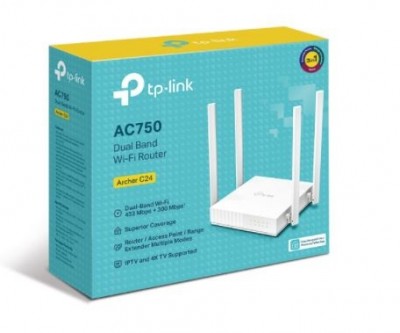 ROUTER WIFI TP-LINK DOBLE BANDA ARCHER C24 AC750 DE GRAN ALCANCE