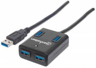 Hub USB 3.0, 4 puertos Manhattan 162296 