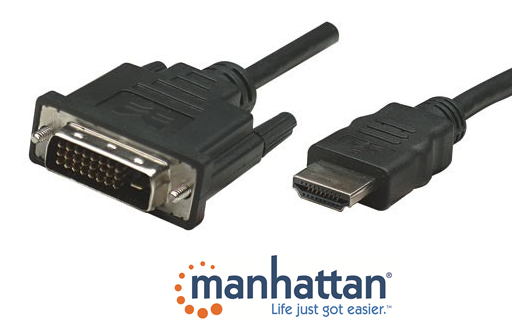 Cable de monitor HDMI a DVI-D M-M Manhattan 372503 1.8mts 