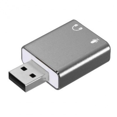 CONVERTIDOR USB A AUDIO 7.1 BROBOTIX 263571, USB, Gris