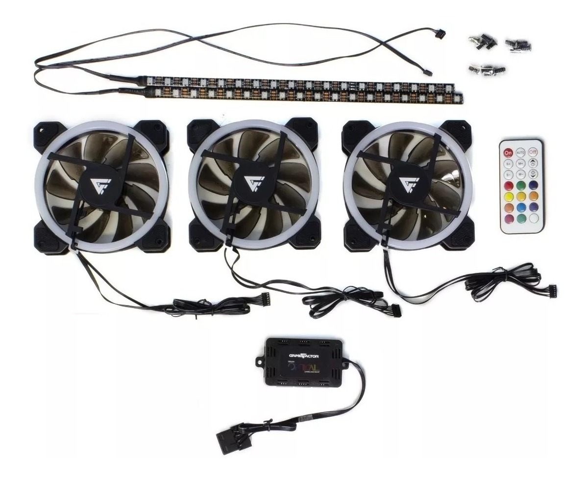 Kit de Ventiladores GAME FACTOR FKG400, Multicolor, Ventilador